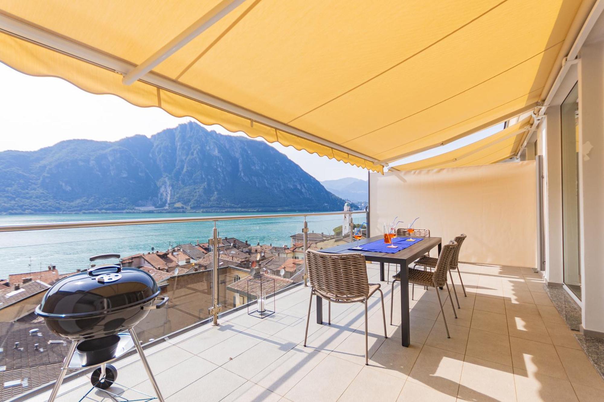 شقة Casa Madlen - Bright Attic With Marvelous View Campione dʼItalia المظهر الخارجي الصورة